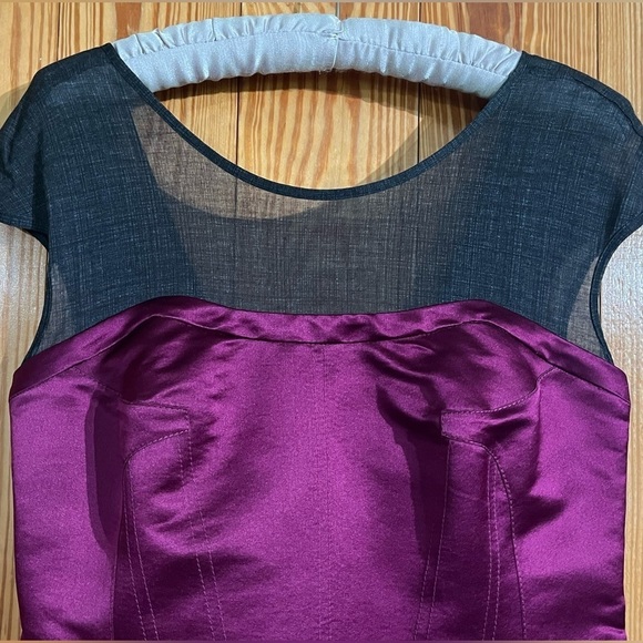 NEW Tory Burch 100% Silk Purple Corset Fitted Pencil Dress - Picture 2 of 14